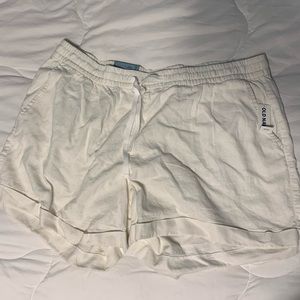 XL white linen shorts
